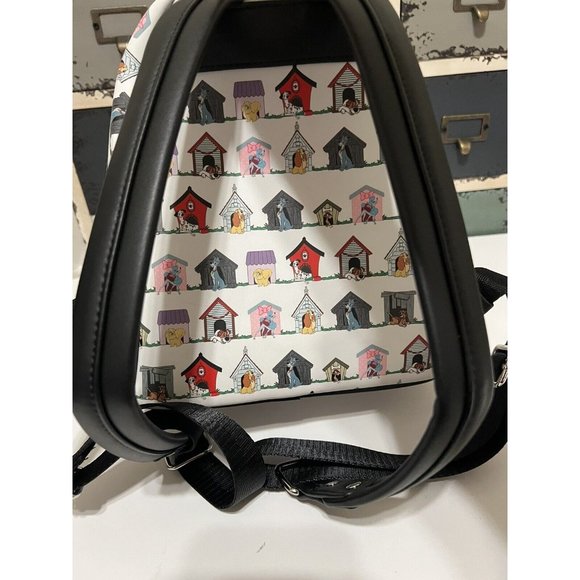 Loungefly Disney Dogs Doghouse Allover Print Mini Backpack Dodger Lady Tramp - Picture 5 of 5